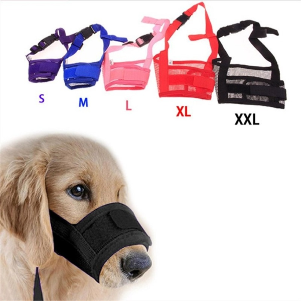 Breathable Adjustable Anti Barking Dog Mesh Muzzle For Small Large Dogs