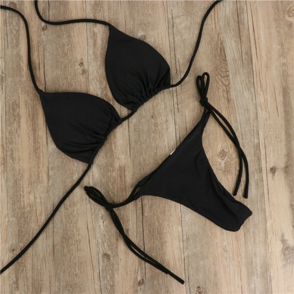 Soft Brazilian Swimsuit Push-up Padded Bra Thong Two Pieces