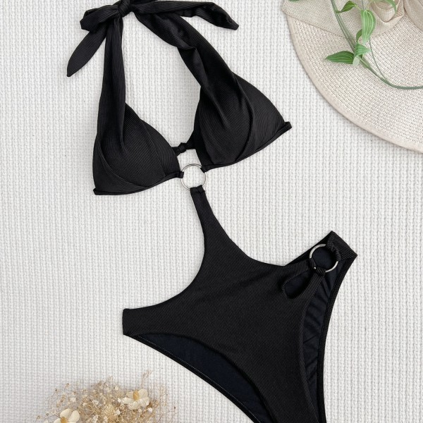 Bold Bikini Swimsuit Backless Solid