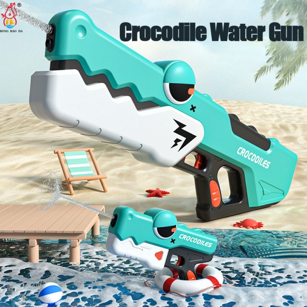 Cute Crocodile Automatic Electric Water Gun Summer Toy