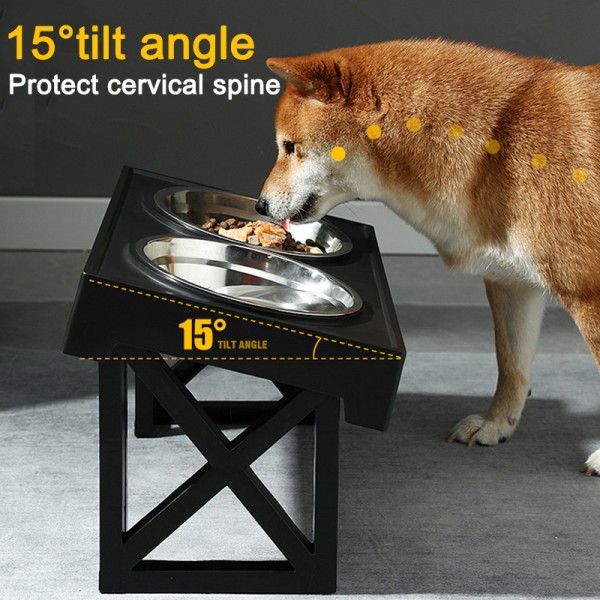 Elevated Dog Food Water Feeders Adjustable Height Stand Table