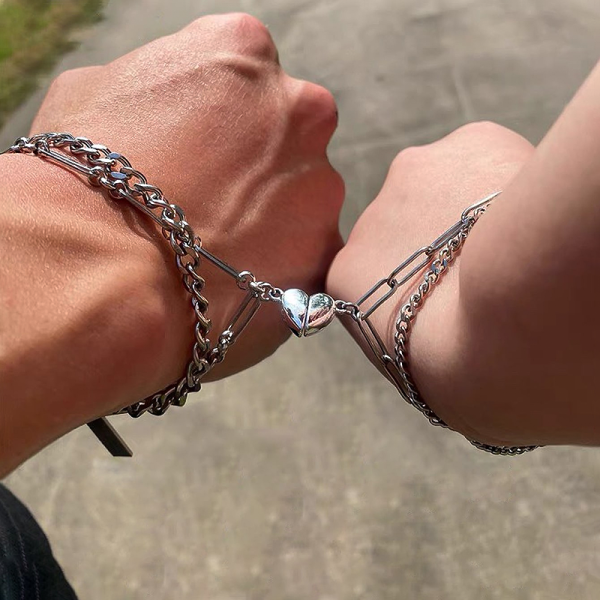 Heart Shaped Magnetic couple bracelet Jewelry gift