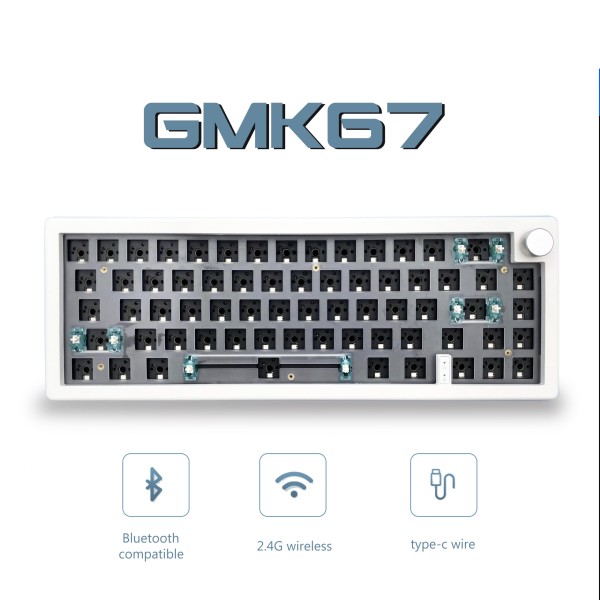 Wireless GMK67 65% Hot-swappable Mechanical Keyboard Kit RGB Backlit