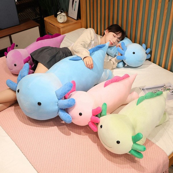 Giant Colorful Axolotl Salamander Fuzzy Long Plush
