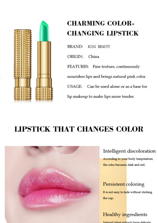 Magic Green Lipstick that Turns Pink