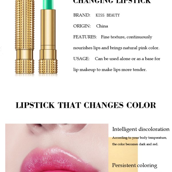 Magic Green Lipstick that Turns Pink