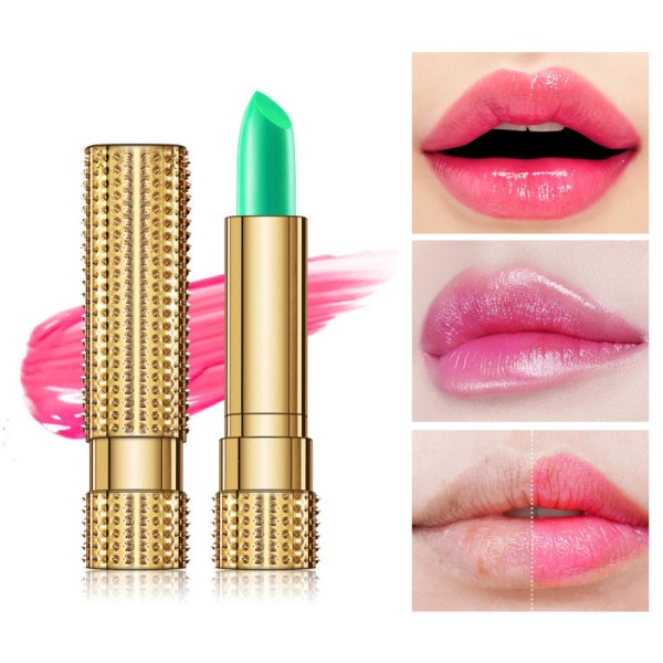 Magic Green Lipstick that Turns Pink