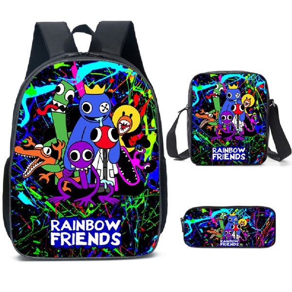 Colorful Rainbow Friends Print Waterproof Backpack