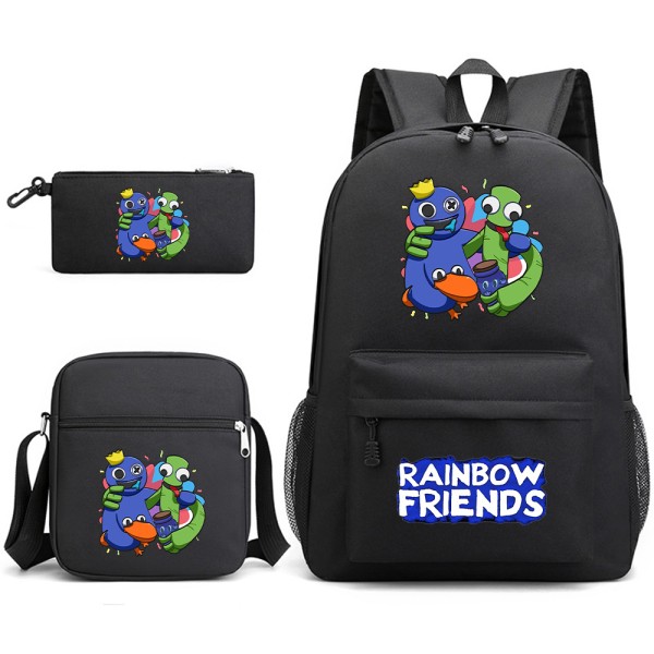 Vibrant Rainbow Friends Backpack Shoulder Bag Pencil Case set