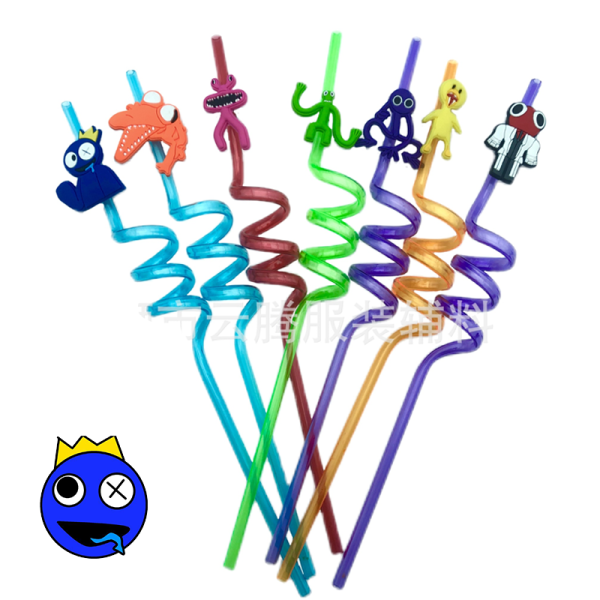 Rainbow Friends Drinking Straws Party Decoration