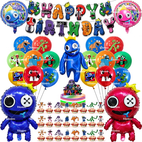 Rainbow Friends Happy Birthday Party Decoration Balloons