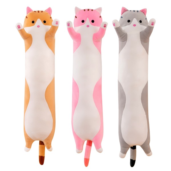 Cute Light Color Long Cat Pillow Plush