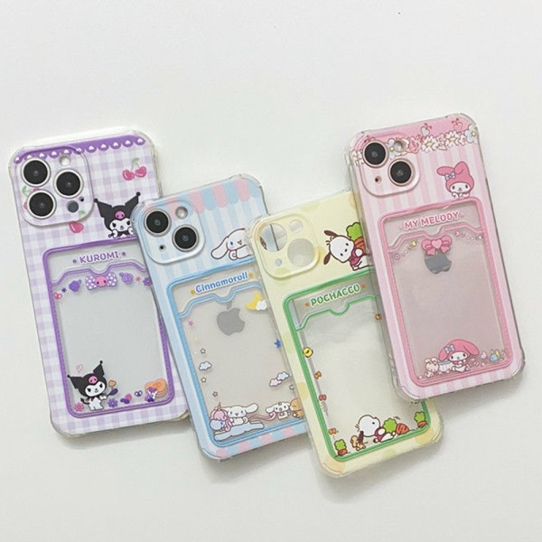 Card Holder Sanrio Hello kitty Kuromi Cinnamoroll Phone Case For iphones