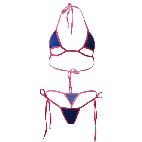 Solid Color Edge Sling Hollow Japanese Swimwear