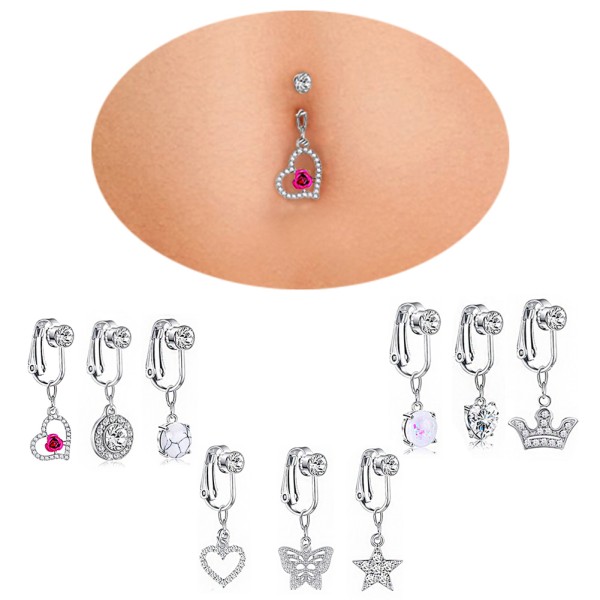 Fake Belly Crystal Piercings Buttons