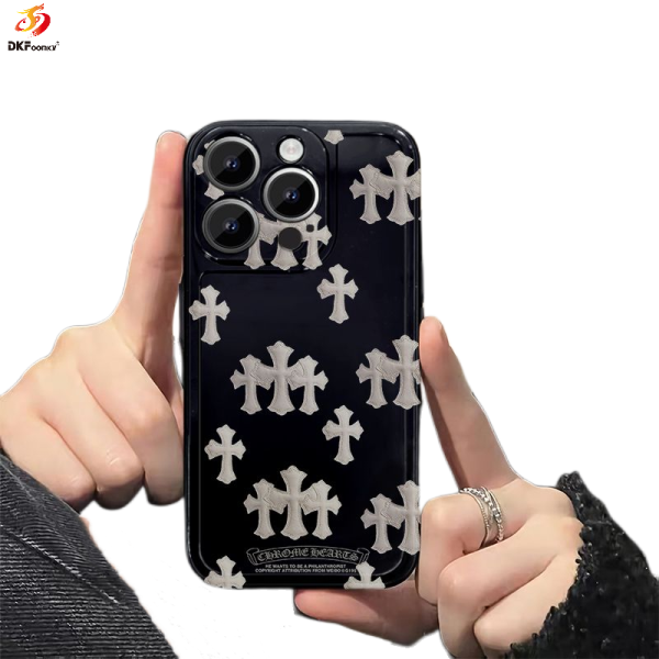 Aesthetic Cross Black Phone Case For iPhones