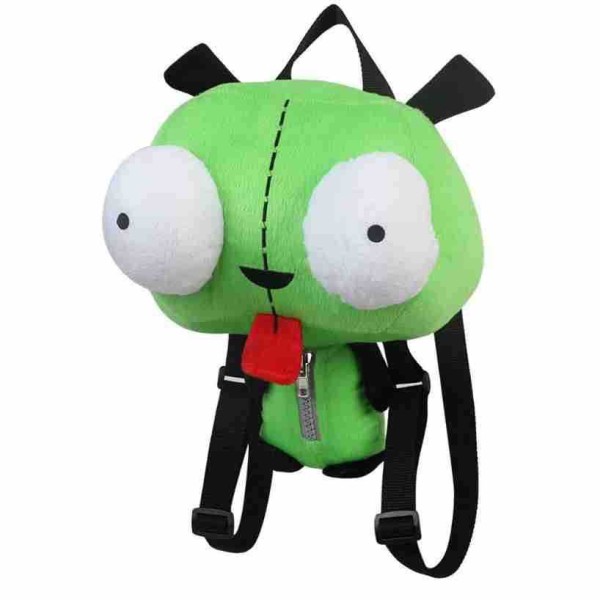 Cute Plush Backpack Alien Invader Zim 3D Eyes Robot Gir