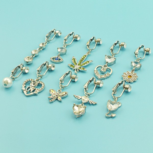 Faux Butterfly Belly Piercing Clip On Umbilical Clip