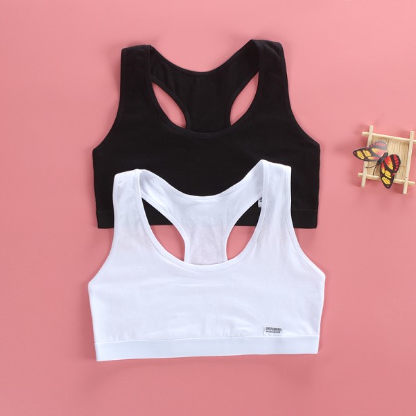 Girl Cotton Sport Training Wide Strap Bra 8-16Y