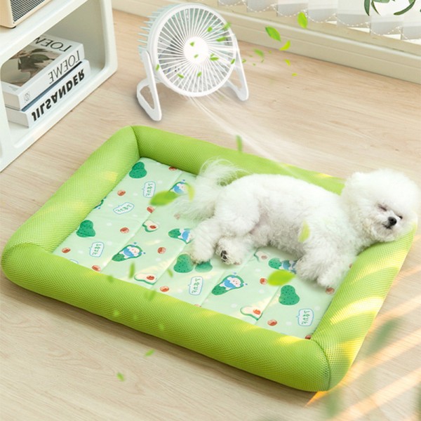 Summer Pet Dog Mat with Ice Silk Square & Round Bed