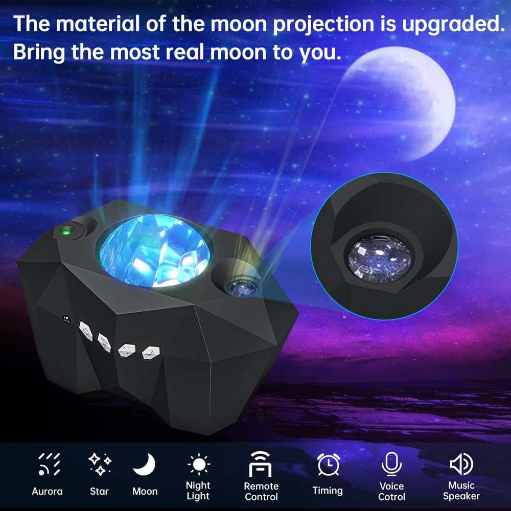 Galaxy Projector 2.0 Musical Aurora Moon Light with Remote Control  Bluetooth Speaker - Juhi