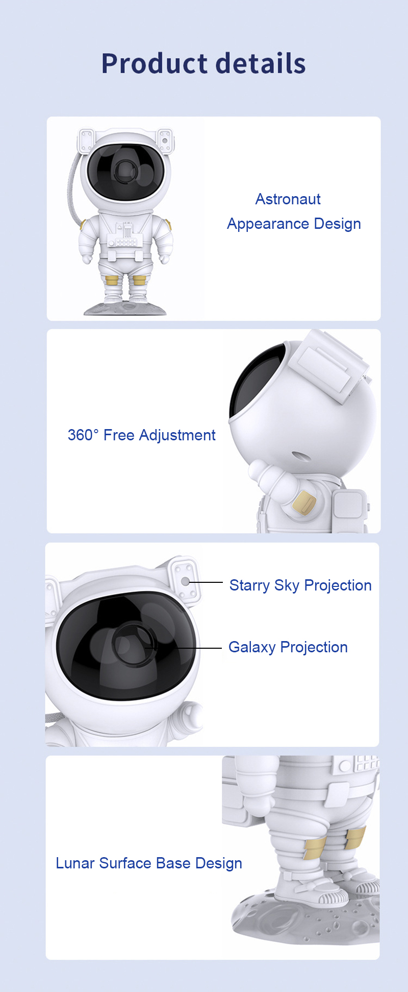 Technical details of Astronaut Galaxy Projector 