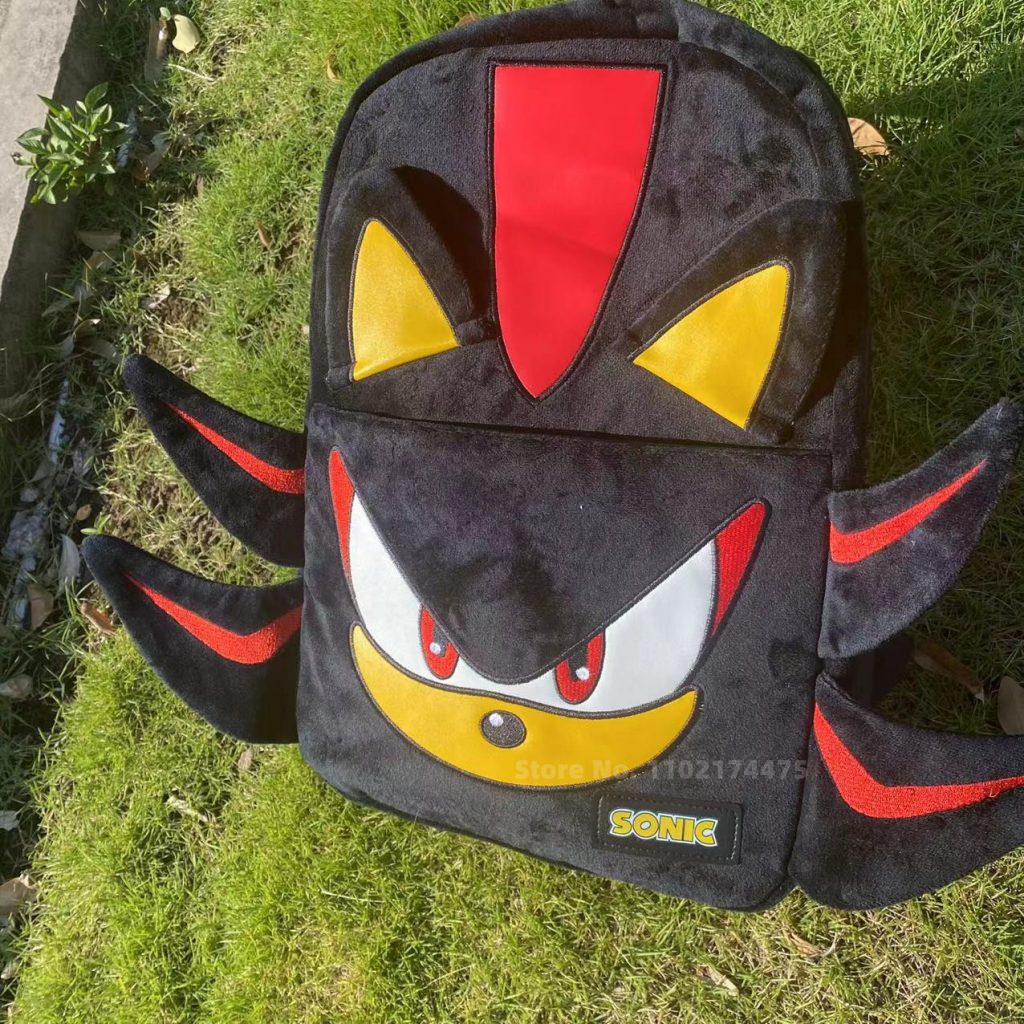 Black Sonic Plush Backpacks - Juhi