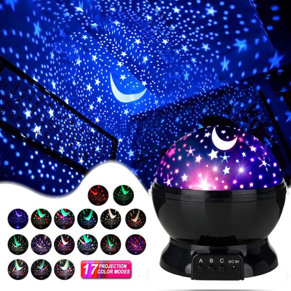 Rotating Sky Moon Galaxy Projection Lamp