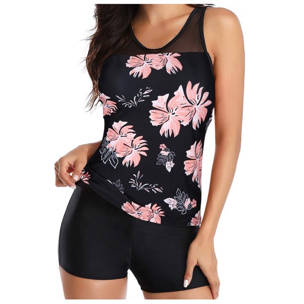 Summer Floral Print Two Piece Tummy Control Tankini
