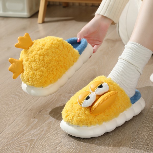 Funny Warm Winter Plush Duck Slippers Antiskid Thick Sole