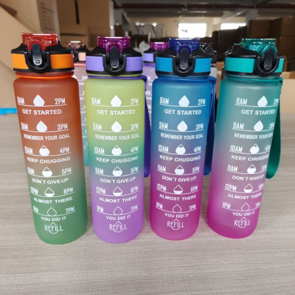 Fitness 1 Liter Water Bottle Motivational Markings