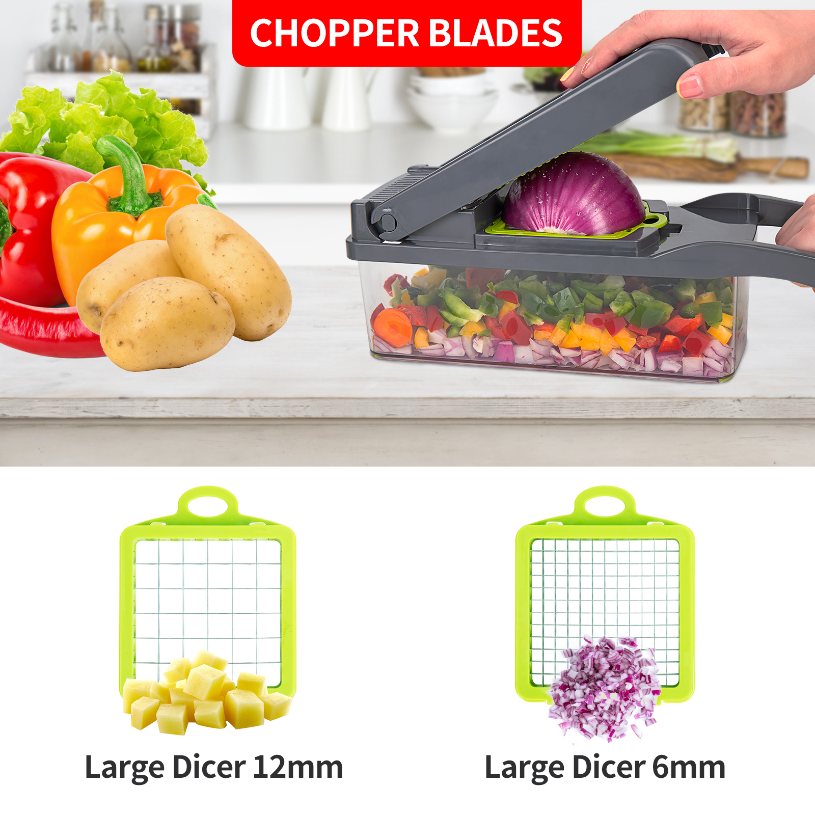 Multifunctional Vegetable Slicer Cutter Chopper Fruit Strainer Basket  Spiralizer Grater Food Mandoline Shredder Kitchen Tools