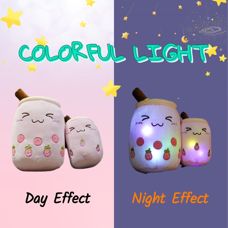 LED Light up Boba Plush Bubble Tea Pillow