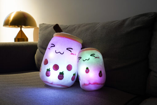 LED Light up Boba Plush Bubble Tea Pillow