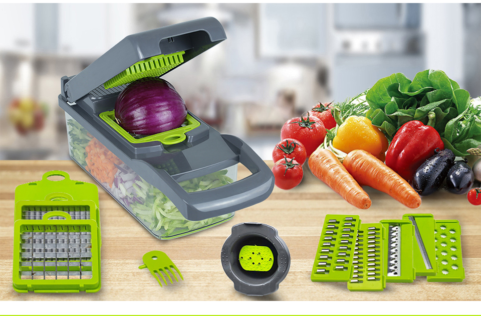 Vegetable Chopper Mandoline Slicer With Big Container Spiralizer