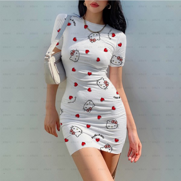 Hello Kitty Short Sleeve Bodycon Dress