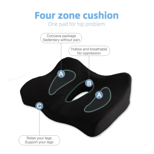 Booster Car Cushion, Car Seat Elevation Cushion For Relief And Comfort With  Breathable Mesh, Increases Field Of Vision By 12cm (black)
