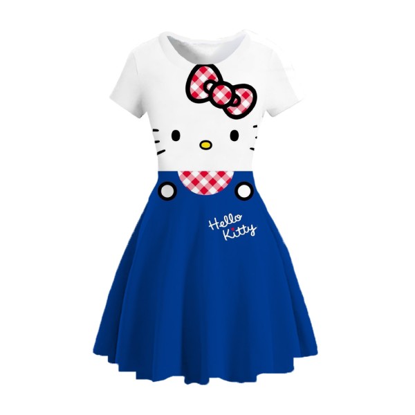 Summer Toddler Girl Hello Kitty 3D Print Dress