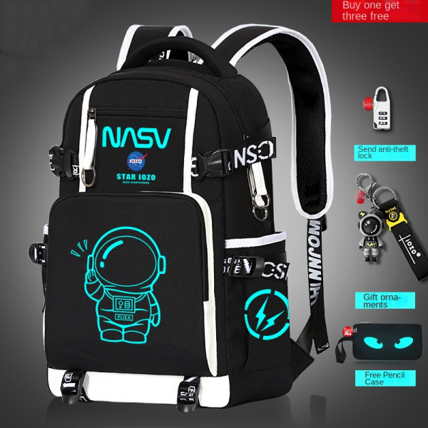 Astronaut Waterproof Luminous children School Bags