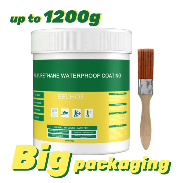 Polyurethane Waterproof Transparent Coating Sealant Agent With Brush 300/1200g