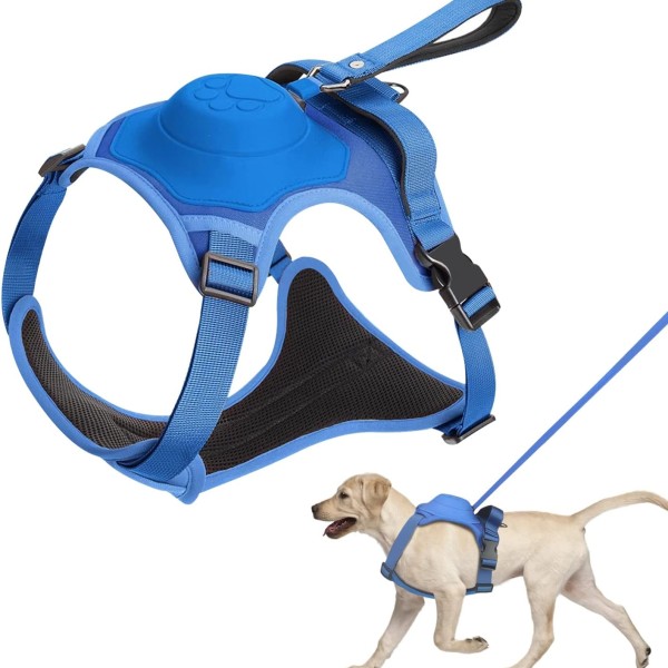 All-in-One Dog Harness & Auto Retractable Leash Set