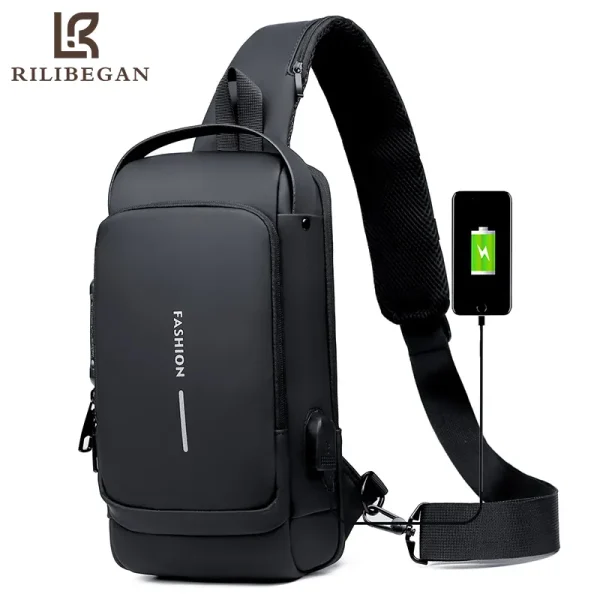 Multi-functional Waterproof Chest Bag Anti-theft USB Charging Backpack