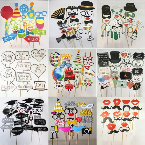Fun Wedding Paper Photo Booth Props