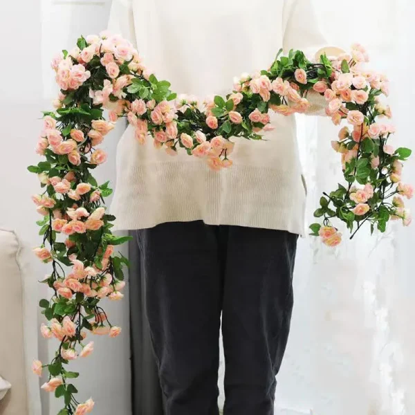 1pcs Artificial Rose Flowers Vine 45pcs / 69pcs
