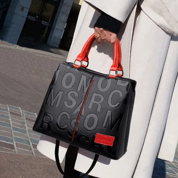 Luxy Solid Color Soft Leather Shoulder Handbag