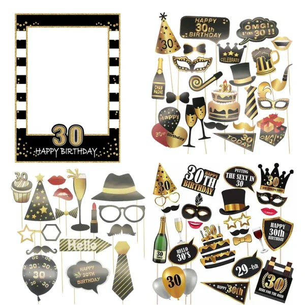30 40 50 60 Year Birthday Photo Booth Props