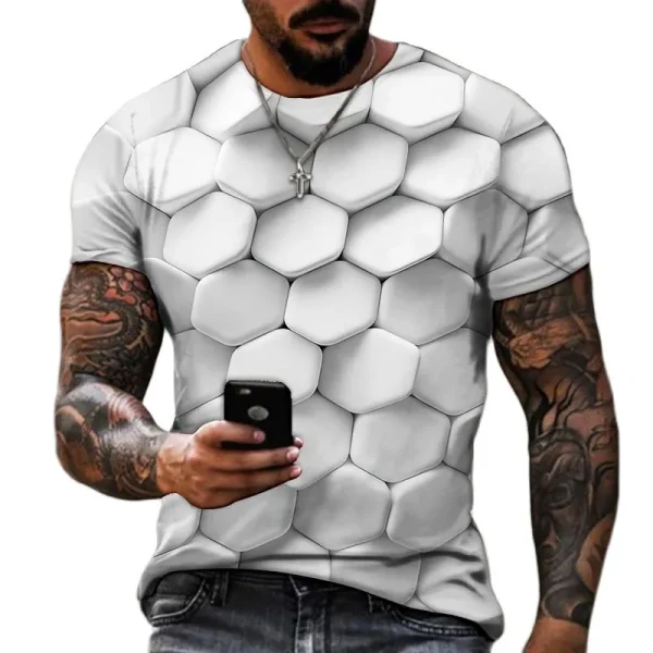 Abstract O-neck Short Sleeve 3D Print T Shirts