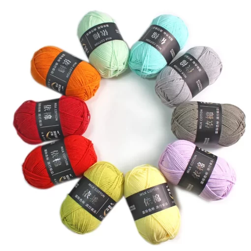 50g/ball Milk Cotton Crochet Yarn Knitting Wool Needlework Dyed