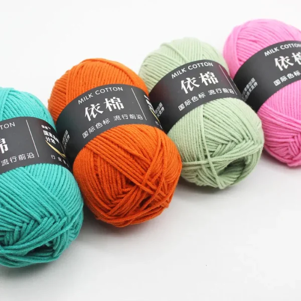 Milk Cotton Yarn Knitting Wool UK 50g/Set 4ply