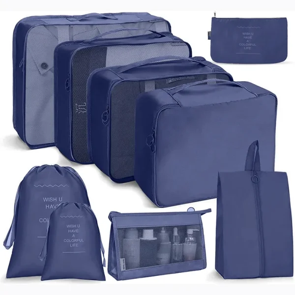7/8/9 Piece Set Travel Toiletries Organizer Pouches